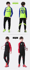 Kids’ Football Tracksuit – Warm Fleece Long Sleeve Soccer Sportswear Set with Sweatshirt & Jogging Jacket for Boys