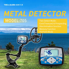 Treasure Hunter MT705 Professional Underground Metal Detector – V-Flex Tech, Waterproof 11" Coil, High Sensitivity Scanner