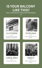 Iron Plant Holder & Flower Stand Rack - Home Garden Storage Shelf for Pots & Decor