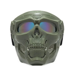 Skull Horror Motorcycle Mask Helmet – Open-Face Off-Road Helmet with Goggles | Cool Sports Riding Skull Mask for Bikers