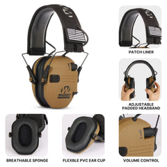 Electronic Earmuff for Walker's Razor Slim Ultra Low Profile Compact Design Adjustable Range Shooting Hunting Hearing Protection