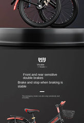 SKIG Folding Mountain Bike for Boys & Girls - 7-15 Years Old, Variable Speed, Lightweight & Durable Folding Bicycle for Kids, Teens, Camping, and Home Use