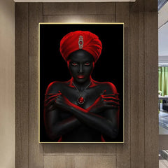 Modern African Woman Canvas Painting – Sexy Black Girl Scandinavian Wall Art Poster for Home Decor & Gifts