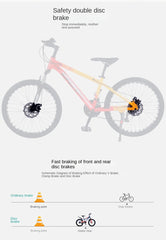 FJ&BDF 20-Inch Children's Mountain Bike – High Carbon Steel Frame, Lightweight with Shock Absorber & Double Disc Brakes | Outdoor Kids Bicycle