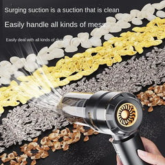 2-in-1 Portable Car Vacuum & Compressed Air Duster | High-Power Brushless Motor Wireless Handheld Cleaner | 15000Pa Suction for Home, Office & Auto Detailing