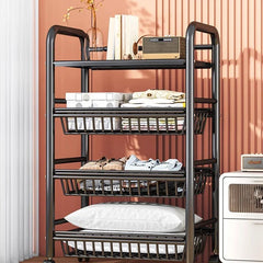 Organizer Cart Wheels Storage Trolley Shelf Kitchen Things Furniture Storages Islands Home Microwave Cart Kitchen Island Table
