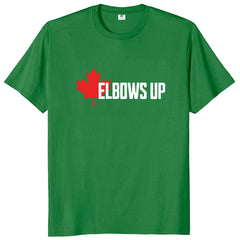 Elbows Up Canada" Retro T-Shirt – Proud Canadian Gift, 100% Cotton Unisex Tee for Men & Women (EU Size)