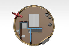 Ford Blue Hexagonal Glass Dome Tent – Luxury Geodesic Igloo House with Aluminum Frame for Outdoor Resort & Camping