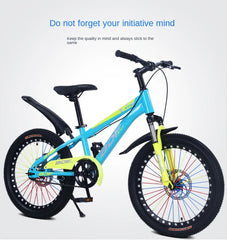 FJ&BDF 20-Inch Children's Mountain Bike – High Carbon Steel Frame, Lightweight with Shock Absorber & Double Disc Brakes | Outdoor Kids Bicycle