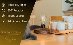 Levitating Wireless Magnetic Floating LED Desk Table Night Light, 360 Degree Automatic Rotate Bulb Lamp for Gifts, Room, Office