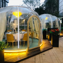 Transparent PC Geodesic Dome Tent – Clear Round Igloo House for Catering, Events, Hotel Resorts & Luxury Celebrations