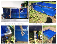 Vokanda Mini Complete Aquarium - 160 Gallon (610L) Betta & Koi Fish Tank, 3.3' x 3.3' x 2'