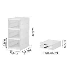 Plastic Shoe Organizer - Stackable and Foldable 1/3-Tier Shoe Storage Boxes for Closet, Clear and Space-Saving Sneaker Container
