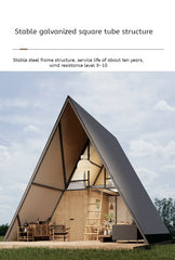 Triangular Double-Layer Oxford Tent – 2-Story Luxury Villa Cabin with Galvanized Frame | Rainproof & Anti-Light Glamping Tent for Outdoor Camping