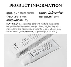 345 Relief Cream – Comprehensive Solution for Skin Problems, Anti-Sugar, Antioxidant, and Acne Mark Brightening