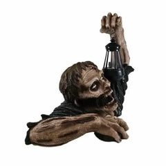 Halloween Zombie Crawling Horror Decor,Scary Zombie Holding Lantern Outdoor Figurine Garden Yard Decorations Haunted House Props