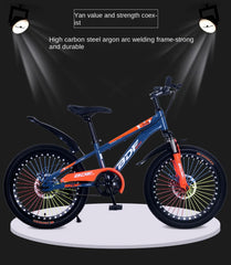 FJ&BDF 20-Inch Children's Mountain Bike – High Carbon Steel Frame, Lightweight with Shock Absorber & Double Disc Brakes | Outdoor Kids Bicycle