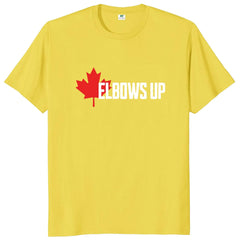 Elbows Up Canada" Retro T-Shirt – Proud Canadian Gift, 100% Cotton Unisex Tee for Men & Women (EU Size)