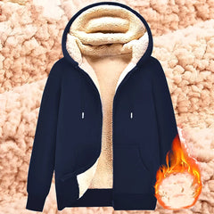 Sweatshirt Coat Front Pockets Warm Zipper Lamb Wool Jacket Men and Woman Winter Pure Color Plush Lined Cardigan Hoodie