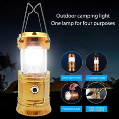 Solar Multifunctional Camping Lamp | Handheld LED Tent Light & Waterproof Emergency Flashlight
