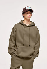 INFLATION 350gsm Thick Velvet Tracksuit – Unisex Solid Color Jogging Suit | 2023 Trendy Matching Fleece Sweatpants & Hoodie Set