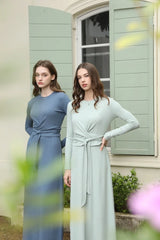 Summer Ribbing Closed-Fit Wrap Top & A-Line Dress High Stretch Matching Set – Chic & Comfortable Women's Outfit