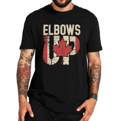 Elbows Up Canada" T-Shirt – Retro Canada Not the 51st State, Proud Canadian Gift, 100% Cotton Unisex Tee