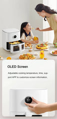 XIAOMI MIJIA Smart Air Fryer Pro 4L Hot Oven Cooker Viewable Window APP Timing OLED Screen Without Oil 360° Hot Air Deep Fryer