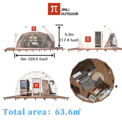 Luxury Geodesic Dome Tent – Transparent Spherical Glamping Tent for Outdoor Resort & Starry Sky Camping