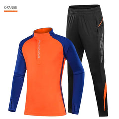 Kids’ Football Tracksuit – Warm Fleece Long Sleeve Soccer Sportswear Set with Sweatshirt & Jogging Jacket for Boys