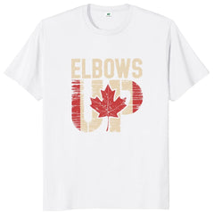 Elbows Up Canada" T-Shirt – Retro Canada Not the 51st State, Proud Canadian Gift, 100% Cotton Unisex Tee
