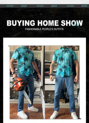 Summer Animal Crane Men's Hawaiian Shirt – 3D Plant & Flower Print Beach Shirt, Plus Size up to 5XL