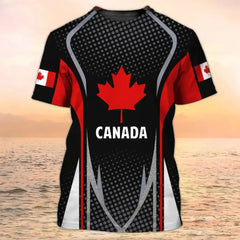 Canada Flag Maple Leaf T-Shirt – Unisex Sports Streetwear, Short Sleeve Tee & Kids Canadian Football Jersey