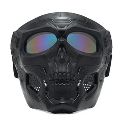 Skull Horror Motorcycle Mask Helmet – Open-Face Off-Road Helmet with Goggles | Cool Sports Riding Skull Mask for Bikers
