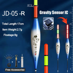 Fishing Floats for Sea & Rock – Smart IC Slip Bobber with Gravity Sensor | Color-Changing LED Luminous Fishing Tackle