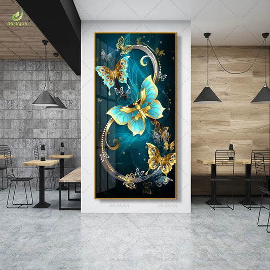 Modern Floral Wall Art – Unique Edge Frame Set Painting for Living Room & Bedroom Decoration