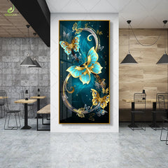 Modern Floral Wall Art – Unique Edge Frame Set Painting for Living Room & Bedroom Decoration