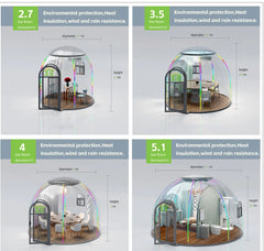 Transparent PC Geodesic Dome Tent – Clear Round Igloo House for Catering, Events, Hotel Resorts & Luxury Celebrations