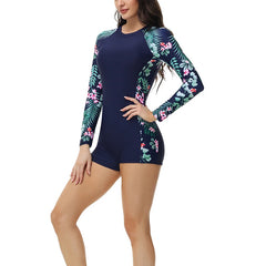 Women’s One-Piece Sports Bathing Suit – Monokini with Zipper | Sunscreen Surfing Swimwear & Beach Bodysuit for Ladies