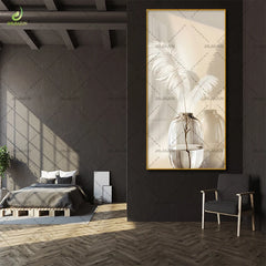 Modern Floral Wall Art – Unique Edge Frame Set Painting for Living Room & Bedroom Decoration