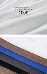 Black White GSM 500g Heavy-duty Pure Cotton T-shirt Thickened Threaded Round Neck Short Sleeves Three Needle Half Sleeve Tees