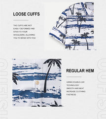 Summer Animal Crane Men's Hawaiian Shirt – 3D Plant & Flower Print Beach Shirt, Plus Size up to 5XL