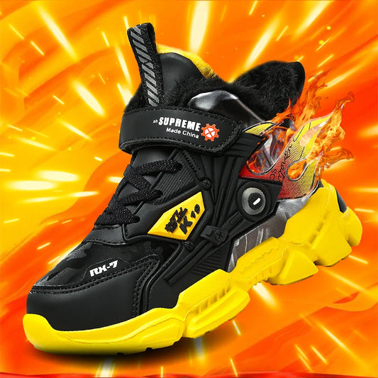 Boys' Fashion Sneakers – Thick-Soled, Warm & Comfortable Anti-Slip Outdoor Sports Shoes for Kids