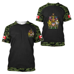 Canada Flag Soldier Camo Skull T-Shirt – 3D Harajuku Print, Fashionable Street Hip-Hop Casual Tee