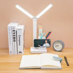 Energy-Saving USB Double Lamp LED Foldable Reading Light with Mobile Phone Bracket – Desk Study Lamp for Children, Bedroom & Table