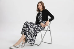 Spring Summer Women’s Elegant Satin Maxi Dress with Knitted Top | 2-Piece Floor-Length Outfit Set