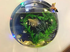 Pinsjar Acrylic Wall Hanging Fish Bowl – Wall-Mounted Aquarium Tank for Betta Fish | Aquatic Pet Supplies & Home Décor