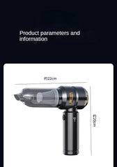 2-in-1 Portable Car Vacuum & Compressed Air Duster | High-Power Brushless Motor Wireless Handheld Cleaner | 15000Pa Suction for Home, Office & Auto Detailing