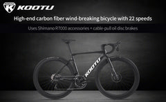 KOOTU R08-R7000 Full Carbon Fiber Road Bike – 22-Speed SHIMANO 105 Kit, 700C Racing Bicycle for Adults | Ships from USA