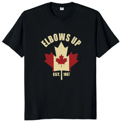 Elbows Up Canada" T-Shirt – Retro Canada Not the 51st State, Proud Canadian Gift, 100% Cotton Unisex Tee